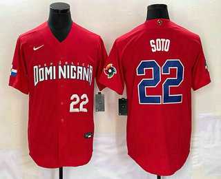 Mens Dominican Republic Baseball #22 Juan Soto Number 2023 Red World Classic Stitched Jersey,We sell and wholesale Mens Dominican Republic Baseball #22 Juan Soto Number 2023 Red World Classic Stitched Jersey on line form chian!