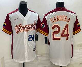 Mens Venezuela Baseball #24 Miguel Cabrera Number 2023 White World Classic Stitched Jersey,We sell and wholesale Mens Venezuela Baseball #24 Miguel Cabrera Number 2023 White World Classic Stitched Jersey on line form chian!