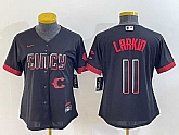 Women's Cincinnati Reds #11 Barry Larkin Black 2023 City Connect Cool Base Stitched Jerseys,baseball caps,new era cap wholesale,wholesale hats