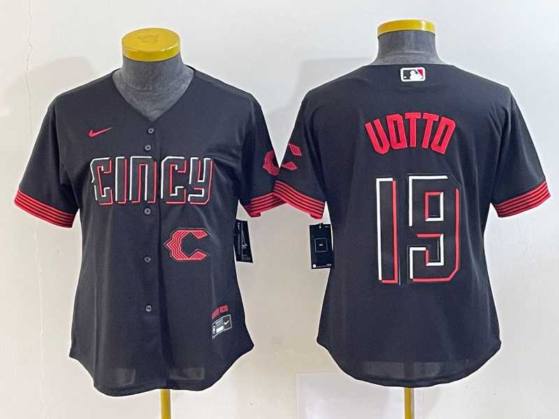 Women's Cincinnati Reds #19 Joey Votto Black 2023 City Connect Cool Base Stitched Jerseys,We sell and wholesale Women's Cincinnati Reds #19 Joey Votto Black 2023 City Connect Cool Base Stitched Jerseys on line form chian!