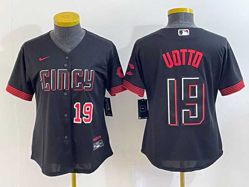 Women's Cincinnati Reds #19 Joey Votto Number Black 2023 City Connect Cool Base Jerseys,We sell and wholesale Women's Cincinnati Reds #19 Joey Votto Number Black 2023 City Connect Cool Base Jerseys on line form chian!