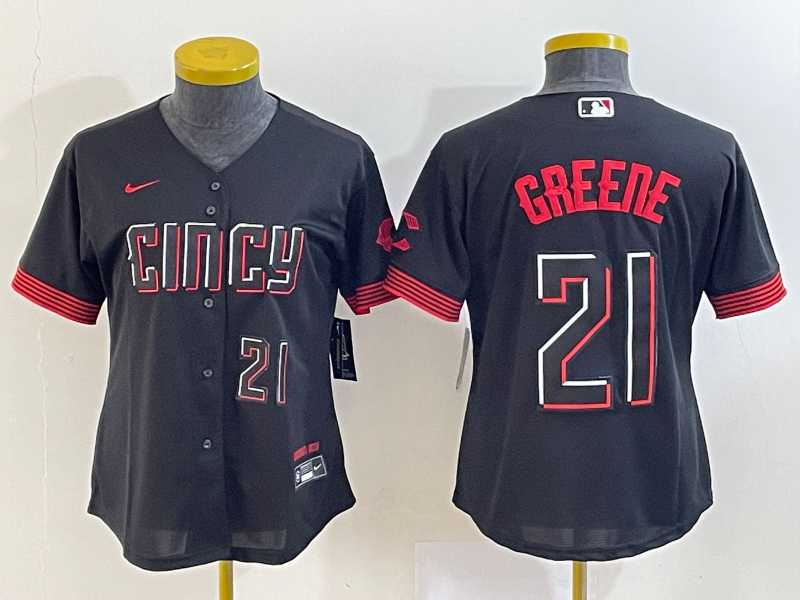 Women's Cincinnati Reds #21 Hunter Greene Number Black 2023 City Connect Cool Base Stitched Jerseys,We sell and wholesale Women's Cincinnati Reds #21 Hunter Greene Number Black 2023 City Connect Cool Base Stitched Jerseys on line form chian!