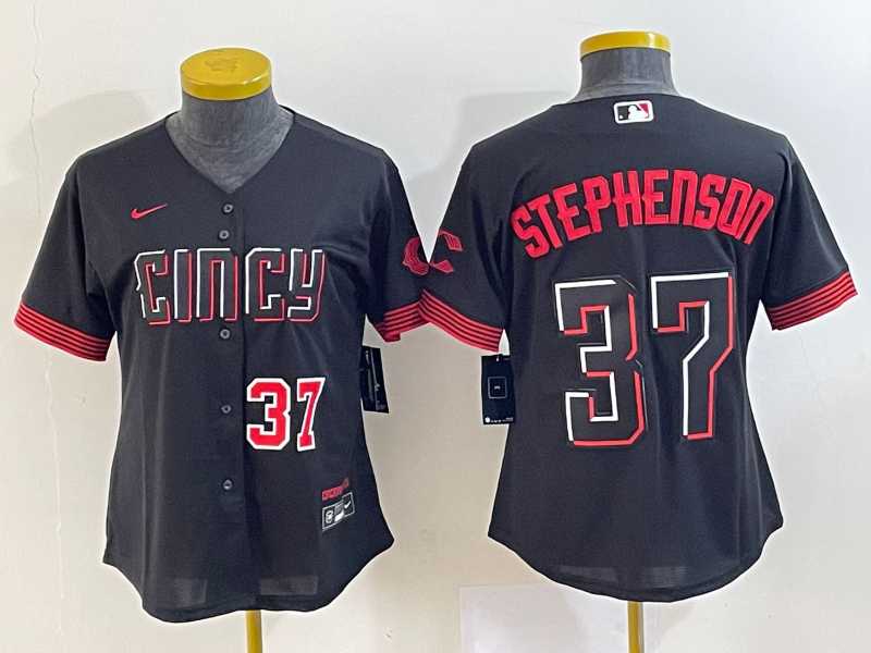 Women's Cincinnati Reds #37 Tyler Stephenson Number Black 2023 City Connect Cool Base Stitched Jersey,We sell and wholesale Women's Cincinnati Reds #37 Tyler Stephenson Number Black 2023 City Connect Cool Base Stitched Jersey on line form chian!