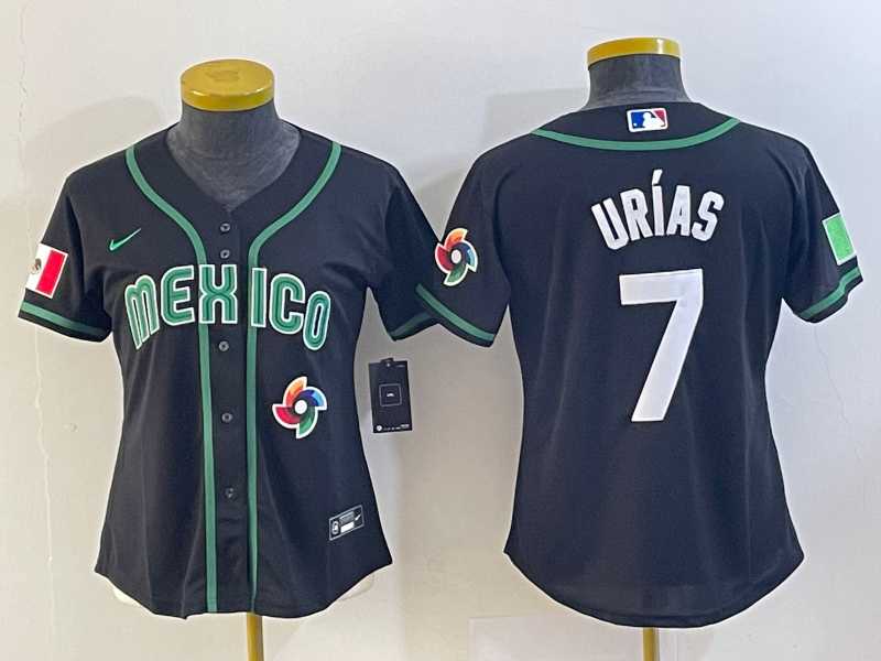 Women's Mexico Baseball #7 Julio Urias Number 2023 Black World Classic Stitched Jersey6,We sell and wholesale Women's Mexico Baseball #7 Julio Urias Number 2023 Black World Classic Stitched Jersey6 on line form chian!