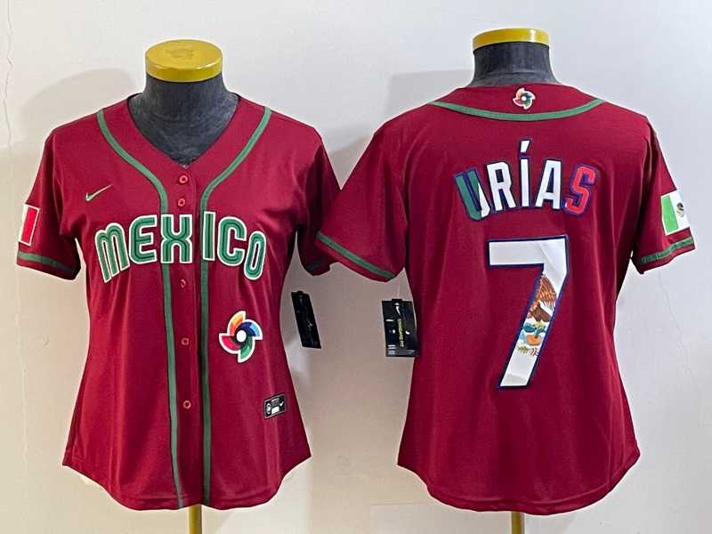 Women's Mexico Baseball #7 Julio Urias Number 2023 Red World Baseball Classic Stitched Jersey11,We sell and wholesale Women's Mexico Baseball #7 Julio Urias Number 2023 Red World Baseball Classic Stitched Jersey11 on line form chian!
