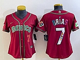 Women's Mexico Baseball #7 Julio Urias Number 2023 Red World Baseball Classic Stitched Jersey4,baseball caps,new era cap wholesale,wholesale hats
