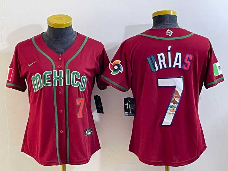 Women's Mexico Baseball #7 Julio Urias Number 2023 Red World Baseball Classic Stitched Jersey4,We sell and wholesale Women's Mexico Baseball #7 Julio Urias Number 2023 Red World Baseball Classic Stitched Jersey4 on line form chian!