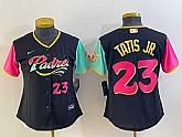 Women's San Diego Padres #23 Fernando Tatis Jr Black Number 2022 City Connect Cool Base Stitched Jersey,baseball caps,new era cap wholesale,wholesale hats