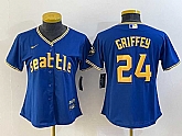 Women's Seattle Mariners Blank Blue 2023 City Connect Cool Base Stitched Jersey,baseball caps,new era cap wholesale,wholesale hats