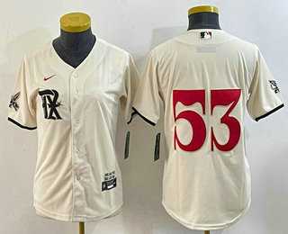 Women's Texas Rangers #53 Adolis Garcia Cream 2023 City Connect Cool Base Stitched Jersey,We sell and wholesale Women's Texas Rangers #53 Adolis Garcia Cream 2023 City Connect Cool Base Stitched Jersey on line form chian!