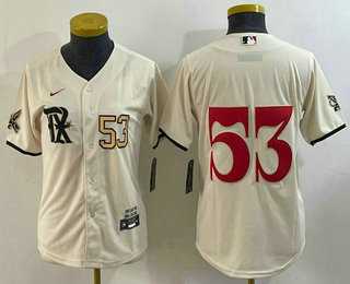 Women's Texas Rangers #53 Adolis Garcia Number Cream 2023 City Connect Cool Base Stitched Jersey,We sell and wholesale Women's Texas Rangers #53 Adolis Garcia Number Cream 2023 City Connect Cool Base Stitched Jersey on line form chian!