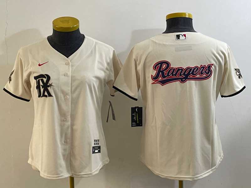 Women's Texas Rangers Big Logo Cream 2023 City Connect Stitched Baseball Jersey,We sell and wholesale Women's Texas Rangers Big Logo Cream 2023 City Connect Stitched Baseball Jersey on line form chian!