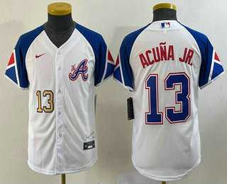 Youth Atlanta Braves #13 Ronald Acuna Jr Number White 2023 City Connect Cool Base Stitched Jersey,We sell and wholesale Youth Atlanta Braves #13 Ronald Acuna Jr Number White 2023 City Connect Cool Base Stitched Jersey on line form chian!