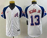 Youth Atlanta Braves #13 Ronald Acuna Jr White 2023 City Connect Cool Base Stitched Jersey,baseball caps,new era cap wholesale,wholesale hats