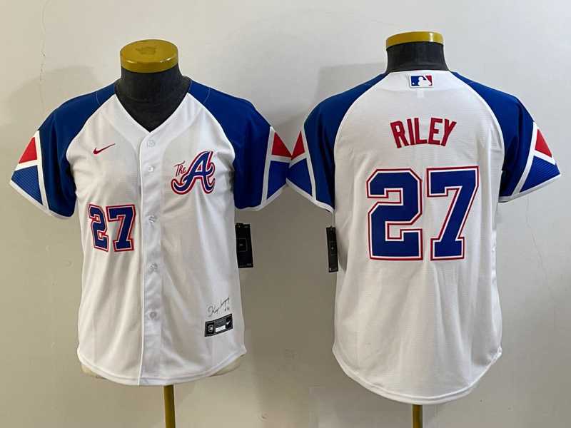 Youth Atlanta Braves #27 Austin Riley Number White 2023 City Connect Cool Base Stitched Jerseys,We sell and wholesale Youth Atlanta Braves #27 Austin Riley Number White 2023 City Connect Cool Base Stitched Jerseys on line form chian!