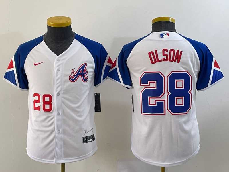 Youth Atlanta Braves #28 Matt Olson Number White 2023 City Connect Cool Base Jersey,We sell and wholesale Youth Atlanta Braves #28 Matt Olson Number White 2023 City Connect Cool Base Jersey on line form chian!