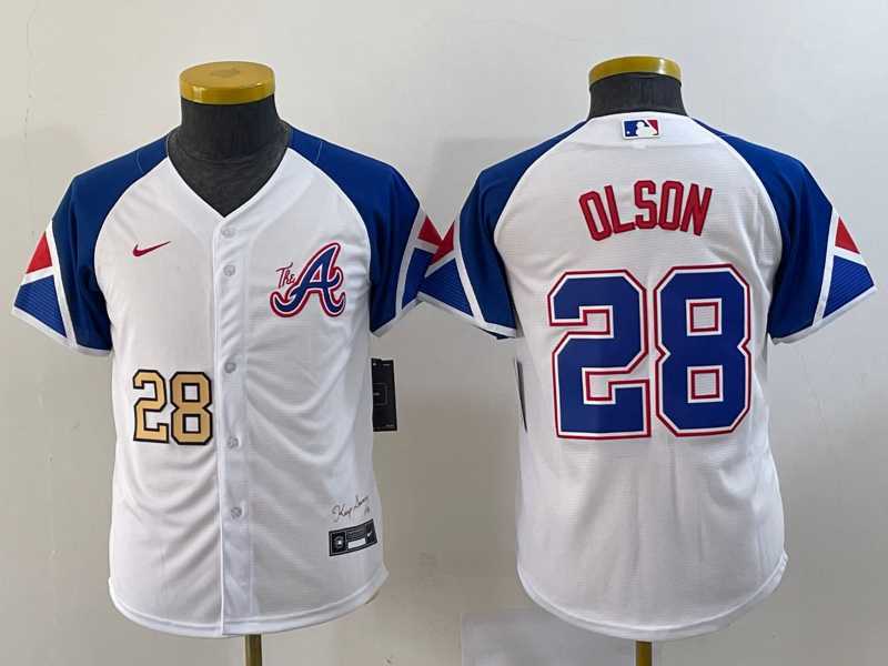 Youth Atlanta Braves #28 Matt Olson Number White 2023 City Connect Cool Base Stitched Jersey,We sell and wholesale Youth Atlanta Braves #28 Matt Olson Number White 2023 City Connect Cool Base Stitched Jersey on line form chian!