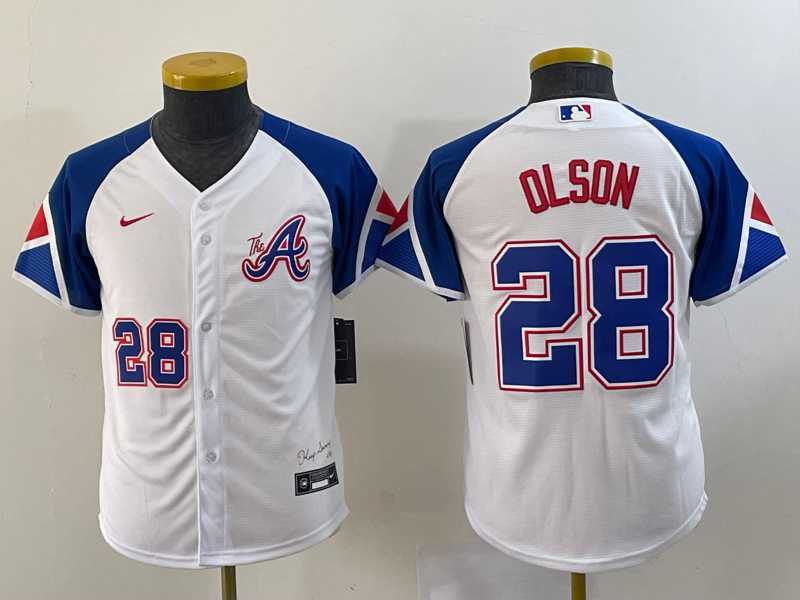 Youth Atlanta Braves #28 Matt Olson Number White 2023 City Connect Cool Base Stitched Jerseys,We sell and wholesale Youth Atlanta Braves #28 Matt Olson Number White 2023 City Connect Cool Base Stitched Jerseys on line form chian!