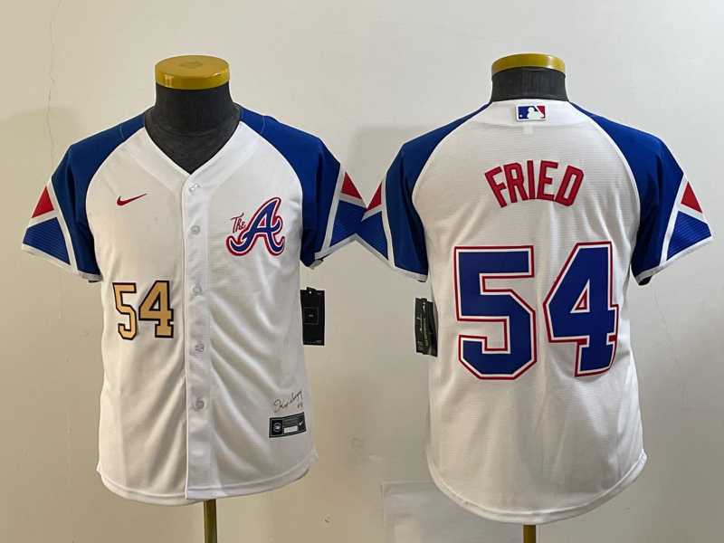 Youth Atlanta Braves #54 Max Fried Number White 2023 City Connect Cool Base Stitched Jerseys,We sell and wholesale Youth Atlanta Braves #54 Max Fried Number White 2023 City Connect Cool Base Stitched Jerseys on line form chian!