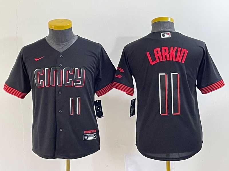 Youth Cincinnati Reds #11 Barry Larkin Number Black 2023 City Connect Cool Base Jersey,We sell and wholesale Youth Cincinnati Reds #11 Barry Larkin Number Black 2023 City Connect Cool Base Jersey on line form chian!