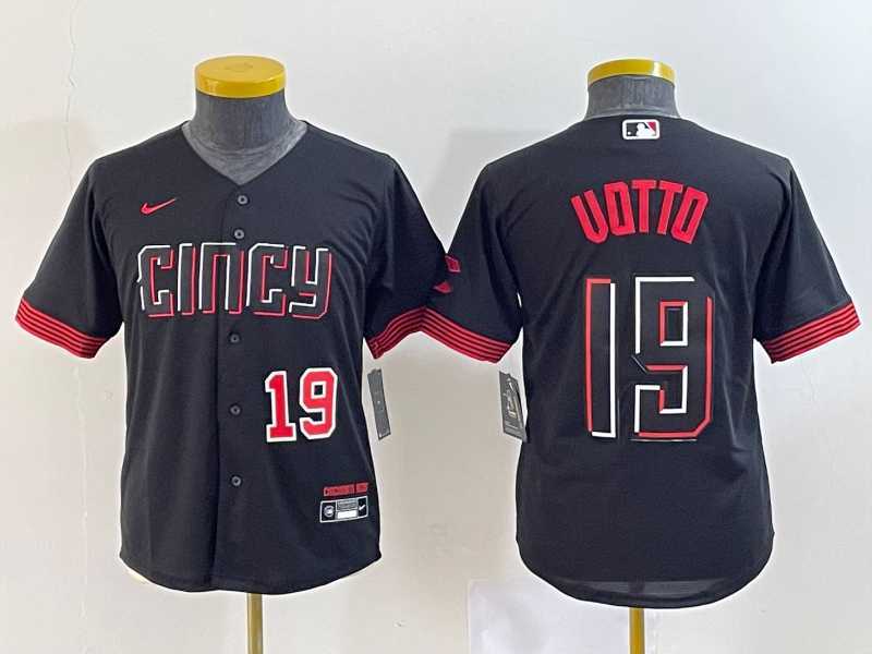 Youth Cincinnati Reds #19 Joey Votto Number Black 2023 City Connect Cool Base Stitched Jersey,We sell and wholesale Youth Cincinnati Reds #19 Joey Votto Number Black 2023 City Connect Cool Base Stitched Jersey on line form chian!