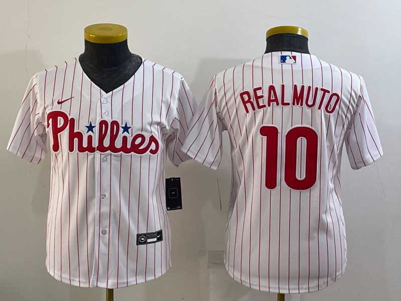 Youth Philadelphia Phillies #10 JT Realmuto White Stitched MLB Cool Base Nike Jersey,We sell and wholesale Youth Philadelphia Phillies #10 JT Realmuto White Stitched MLB Cool Base Nike Jersey on line form chian!