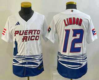 Youth Puerto Rico Baseball #12 Francisco Lindor 2023 White World Baseball Classic Stitched Jerseys,We sell and wholesale Youth Puerto Rico Baseball #12 Francisco Lindor 2023 White World Baseball Classic Stitched Jerseys on line form chian!