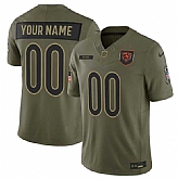 Men's Chicago Bears Active Player Custom Olive 2025 F.U.S.E. Salute to Service Limited Stitched Jersey,baseball caps,new era cap wholesale,wholesale hats
