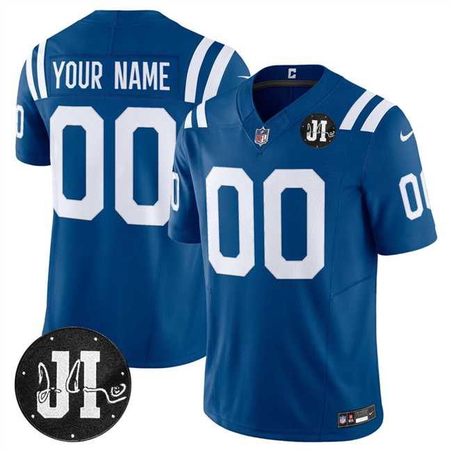 Men's Indianapolis Colts Active Player Custom Blue 2025 F.U.S.E. Jim Irsay Patch Vapor Limited Stitched Jersey,We sell and wholesale Men's Indianapolis Colts Active Player Custom Blue 2025 F.U.S.E. Jim Irsay Patch Vapor Limited Stitched Jersey on line form chian!