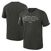 Men's Baltimore Ravens Dark Green 2025 Salute to Service Sideline Slub Dri-FIT T-Shirt,baseball caps,new era cap wholesale,wholesale hats