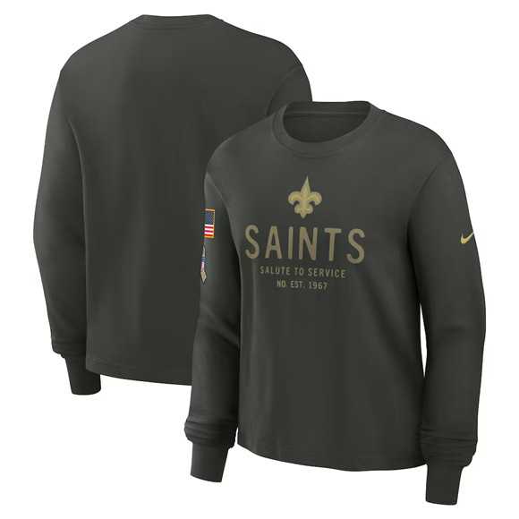 Men's New Orleans Saints Dark Green 2025 Salute to Service Sideline Dri-FIT Long Sleeve T-Shirt,We sell and wholesale Men's New Orleans Saints Dark Green 2025 Salute to Service Sideline Dri-FIT Long Sleeve T-Shirt on line form chian!