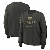 Men's New York Giants Dark Green 2025 Salute to Service Sideline Dri-FIT Long Sleeve T-Shirt,baseball caps,new era cap wholesale,wholesale hats