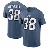 Men's New England Patriots #38 Rhamondre Stevenson Blue 2025 Rivalries Collection Player Name & Number T-Shirt,baseball caps,new era cap wholesale,wholesale hats