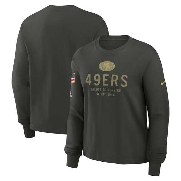 Men's San Francisco 49ers Dark Green 2025 Salute to Service Sideline Dri-FIT Long Sleeve T-Shirt,We sell and wholesale Men's San Francisco 49ers Dark Green 2025 Salute to Service Sideline Dri-FIT Long Sleeve T-Shirt on line form chian!