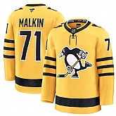 Men's Pittsburgh Penguins #71 Evgeni Malkin Gold 2025 Alternate Stitched Jersey Dzhi,baseball caps,new era cap wholesale,wholesale hats