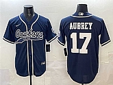 Men's Dallas Cowboys #17 Brandon Aubrey Navy Cool Base Stitched Baseball Jersey,baseball caps,new era cap wholesale,wholesale hats