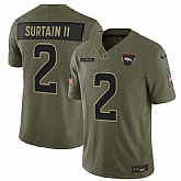 Men's Denver Broncos #2 Pat Surtain II Olive 2025 Salute to Service Limited Stitched Jersey Dyin,baseball caps,new era cap wholesale,wholesale hats