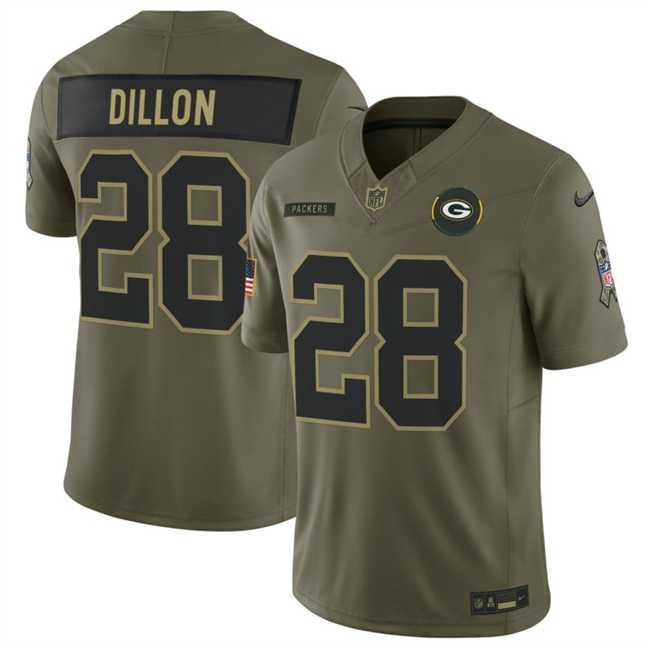 Men's Green Bay Packers #28 A. J. Dillon Olive 2025 F.U.S.E. Salute to Service Limited Stitched Jersey Dyin,We sell and wholesale Men's Green Bay Packers #28 A. J. Dillon Olive 2025 F.U.S.E. Salute to Service Limited Stitched Jersey Dyin on line form chian!
