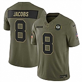Men's Green Bay Packers #8 Josh Jacobs Olive 2025 F.U.S.E. Salute to Service Limited Stitched Jersey Dyin,baseball caps,new era cap wholesale,wholesale hats