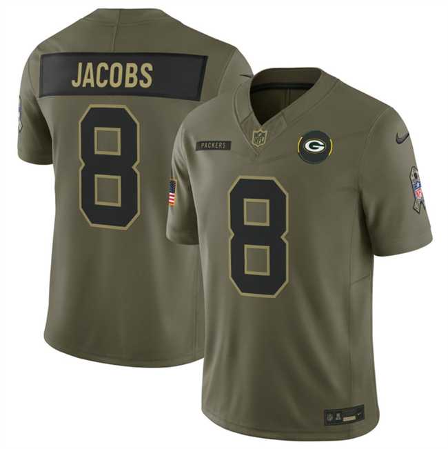 Men's Green Bay Packers #8 Josh Jacobs Olive 2025 F.U.S.E. Salute to Service Limited Stitched Jersey Dyin,We sell and wholesale Men's Green Bay Packers #8 Josh Jacobs Olive 2025 F.U.S.E. Salute to Service Limited Stitched Jersey Dyin on line form chian!