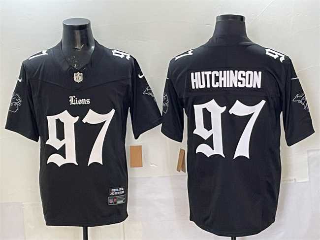 Men's Detroit Lions #97 Aidan Hutchinson Black 2025 F.U.S.E. 'Gothic Motor Grit Edition' Vapor Limited Stitched Jersey Dzhi,We sell and wholesale Men's Detroit Lions #97 Aidan Hutchinson Black 2025 F.U.S.E. 'Gothic Motor Grit Edition' Vapor Limited Stitched Jersey Dzhi on line form chian!