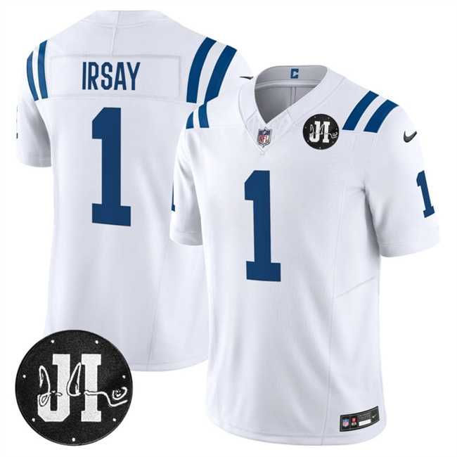 Men's Indianapolis Colts #1 Jim Irsay White 2025 F.U.S.E. Jim Irsay Patch Vapor Limited Stitched Jersey Dzhi,We sell and wholesale Men's Indianapolis Colts #1 Jim Irsay White 2025 F.U.S.E. Jim Irsay Patch Vapor Limited Stitched Jersey Dzhi on line form chian!