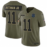 Men's Indianapolis Colts #11 Michael Pittman Jr. Olive 2025 Salute to Service Limited Stitched Jersey Dyin,baseball caps,new era cap wholesale,wholesale hats