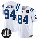 Men's Indianapolis Colts #84 Tyler Warren White 2025 F.U.S.E. Jim Irsay Patch Vapor Limited Stitched Jersey Dzhi,baseball caps,new era cap wholesale,wholesale hats