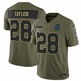 Men's Indianapolis Colts #28 Jonathan Taylor Olive 2025 Salute to Service Limited Stitched Jersey Dyin,baseball caps,new era cap wholesale,wholesale hats