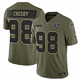 Men's Las Vegas Raiders #98 Maxx Crosby Olive 2025 Salute to Service Limited Stitched Jersey Dyin,baseball caps,new era cap wholesale,wholesale hats