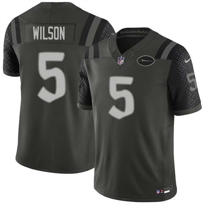 Men's New York Jets #5 Garrett Wilson Black 2025 F.U.S.E. 'Rivalries' Vapor Limited Stitched Jersey Dzhi,We sell and wholesale Men's New York Jets #5 Garrett Wilson Black 2025 F.U.S.E. 'Rivalries' Vapor Limited Stitched Jersey Dzhi on line form chian!