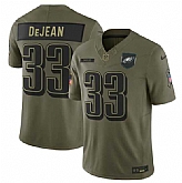 Men's Philadelphia Eagles #33 Cooper DeJean Olive 2025 Salute to Service Limited Stitched Jersey Dyin,baseball caps,new era cap wholesale,wholesale hats