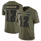 Men's Philadelphia Eagles #12 Randall Cunningham Olive 2025 Salute to Service Limited Stitched Jersey Dyin,baseball caps,new era cap wholesale,wholesale hats
