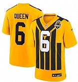 Men's Pittsburgh Steelers #6 Patrick Queen Gold 1933 Throwback Alternate Stitched Jersey Dzhi,baseball caps,new era cap wholesale,wholesale hats
